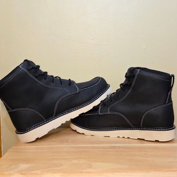 Brunt The Marin Waterproof Soft Moc Toe 6" Work Boots Black Men's Size 11.5 - Picture 4 of 8
